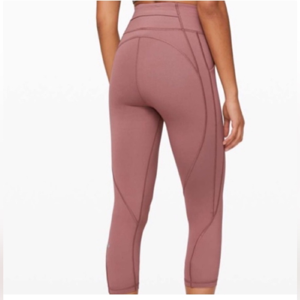 Lululemon Time To Sweat Crop 23" Red Dust Pant. Size 4 - Picture 2 of 11